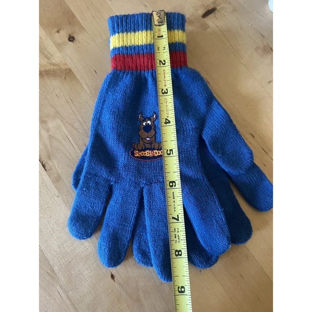 Vintage 2004 Scooby-Doo Blue Knit Gloves Blue Hanna Barbera Youth‎ Size Appliqué